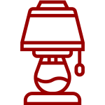 red icon of a lamp